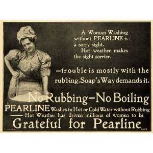  1903 Ad Pearline Soap Maid Laundry Wash Weather Clothes 