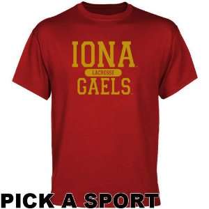  Iona College Gaels Custom Sport T shirt   Cardinal: Sports 
