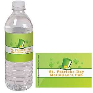 St. Patricks Day Hats Personalized 20oz Water Bottle Labels   Qty 12
