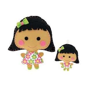  Sew Cute Craft Box Kit   Makes 2 doll #3 black Hair