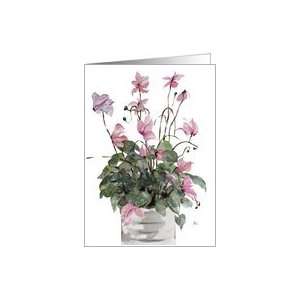  Cyclamen Flower Watercolor Greeting Cards Card: Health 