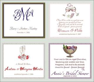 Personalized Wedding Bridal Shower Wine Bottle Labels  