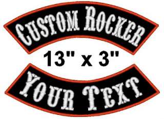 Custom Embroidered Rocker Name Patch Motorcycle 13   M  