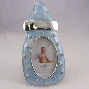Blue Baby Bottle Epoxy Frame with Rhinestones:  Kitchen 