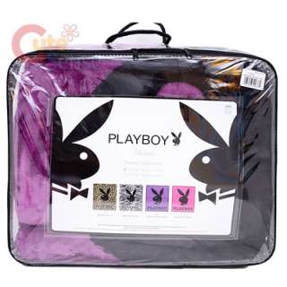 Play Boy Bunny Queen Mink Plush Blanket Purple 79x94  