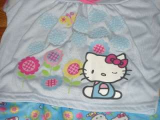 NWT Hello Kitty 2 pc Pajama Set Blue Cute 7 8 Medium  