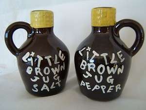 Vintage Little Brown Jug Salt n Pepper Shakers  