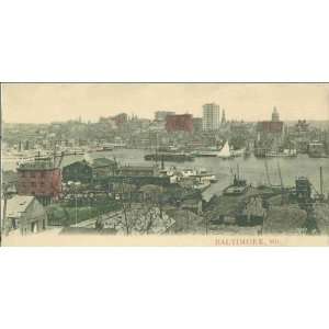  Baltimore, Maryland, ca. 1900  view on the harbor and Baltimore 