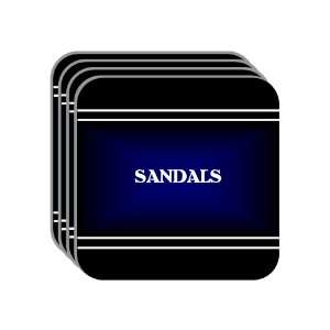   Name Gift   SANDALS Set of 4 Mini Mousepad Coasters (black design