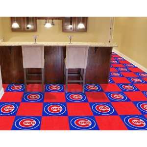   Chicago Cubs Carpet Floor Tiles   Covers 45 Square Ft