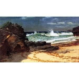  Oil Painting: Beach at Nassau: Albert Bierstadt Hand 