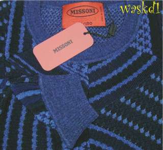   MISSONI Mens Couture COLLECTABLE blue GILBERTO wool Runway sweater NWT