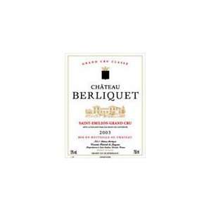  2003 Chateau Berliquet Saint Emilion 750ml 750 ml Grocery 