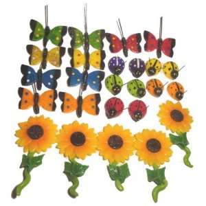   Decorative Colorful Butterflies and Sunflower Fridge Magnets 2.0h