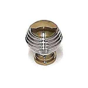  Solid Brass Knob   Chrome Bands Around Brass Barrel 29mm L 