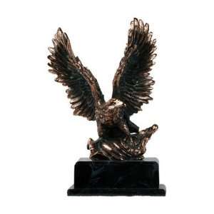  Eagle with American Flag High Base Sculpture, 13.5 inches 