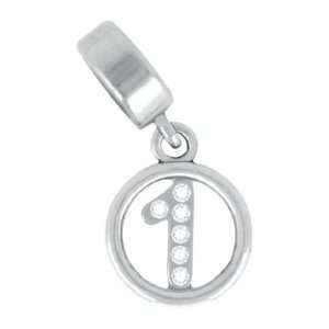 Bauble LuLu 3d Ice Bling Number 1 One Dangle European/Memory Charm 