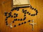 BLACK ROSARY BEADS Rosaries BNIB CRUCIFIX FREE POST  
