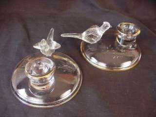 VTG 50s Jeannette Pheasant Dinette Set Footed Bowl Candlesticks 