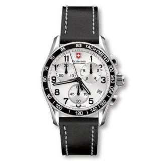 Swiss Army Victorinox Silver Chronograph Leather 241126  