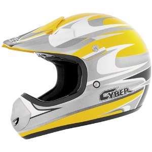 Cyber Rush UX 10 Off Road Motorcycle Helmet   Yellow/Silver/White / 2X 