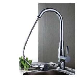   : Chrome Finish Solid Brass Pull Out Kitchen Faucet: Office Products