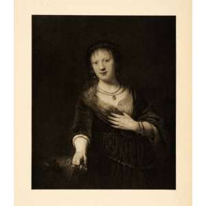  1907 Photogravure Portrait Woman Saxon Saskia Rembrandt Dutch Art 