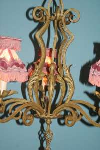 Antique French wrought iron chandelier  
