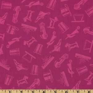  44 Wide Monopoly Game Pieces Magenta Fabric By The Yard 
