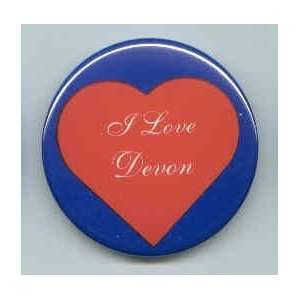  I Love Devon Pin/ Button/ Pinback/ Badge 