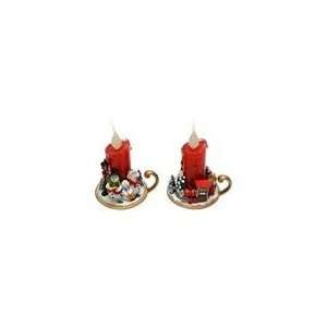com Roman 38598   7 Train or Snowmen Battery Operated Red LED Candle 