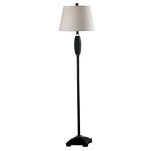 Kenroy 20679BL Blaine Collection Floor Lamp w/ Chrome Accent and Black 