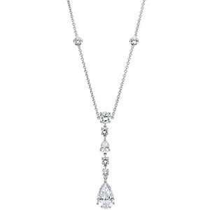    Sterling Silver Cubic Zirconia Necklace: Diamond Designs: Jewelry