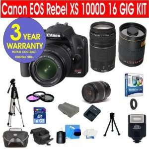 18 55mm IS Lens + Canon 75 300mm f/4 5.6 Telephoto Zoom Lens + Rokinon 