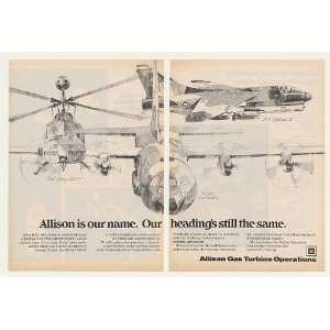 1983 Army AH1P A 7 Corsair II C 130 GM Allison 2 Page Print Ad (43536)