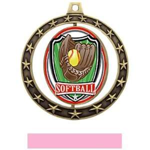  Hasty Awards Softball Spinner Medals Shield M 7701 GOLD 