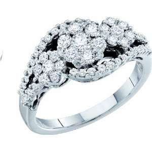   Ct Diamond Flower Design Round Cut Ring Rodeo Jewels Co Jewelry