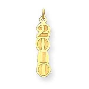  14k Yellow Gold Vertical 2010 Pendant Jewelry