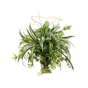   Artificial Spider Dieffenbachia Plant with Resin Urn