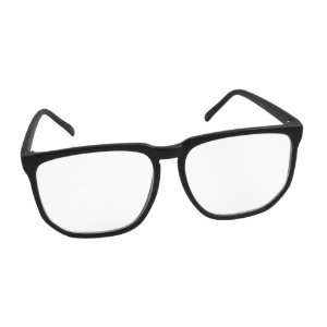   Black Plastic Frame Clear Lens Eyewear Glasses: Health & Personal Care