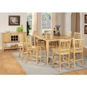 Branson 9 Piece Counter Height Dining Table Set in Natural Oak  
