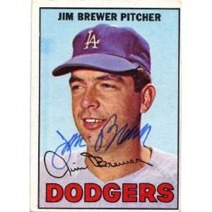  Jim Brewer Los Angeles Dodgers #31 1967 Topps Autographed 