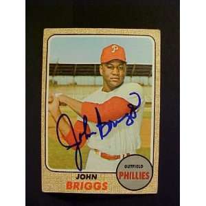 John Briggs Philadelphia Phillies #284 1968 Topps Autographed Baseball 