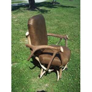    Elk Antler and Leather Office/Gaming Chair: Office Products