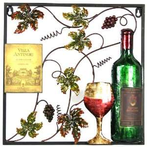  Link Direct A03073/1 UPS Metal Wine and Leaf Wall Plaque 