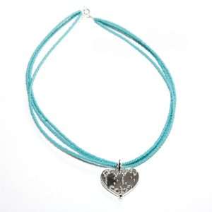  Braille Silver Heart with Beaded Necklace: Health 