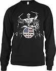 Rock and Roll 101 Mens Thermal Shirt, Lincoln Playing Drum Set Flag 