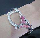  cute Hello Kitty pink BOW Pendant Bracelet Best xmas 