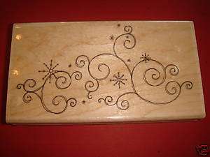 Penny Black Snow Scroll Rubber Stamp NEW  