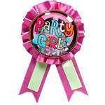 Hippie Chick PEACE SIGN Confetti Filled Party Girl BIRTHDAY RIBBON 